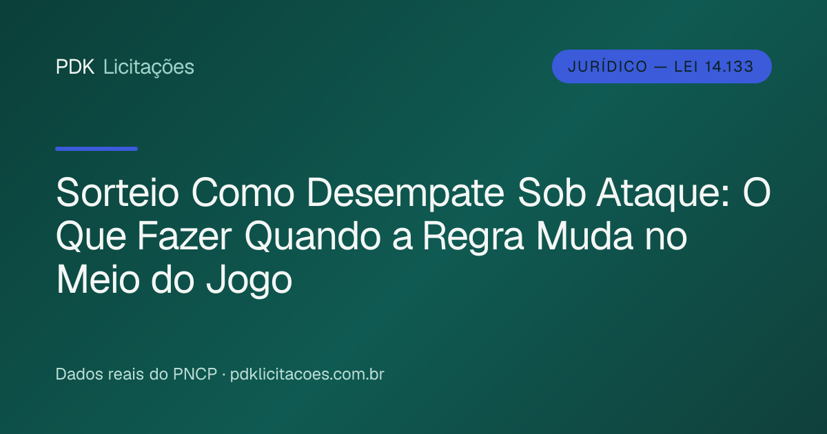 Sorteio Como Desempate Sob Ataque: O Que Fazer Quando a Regra Muda no Meio do Jogo