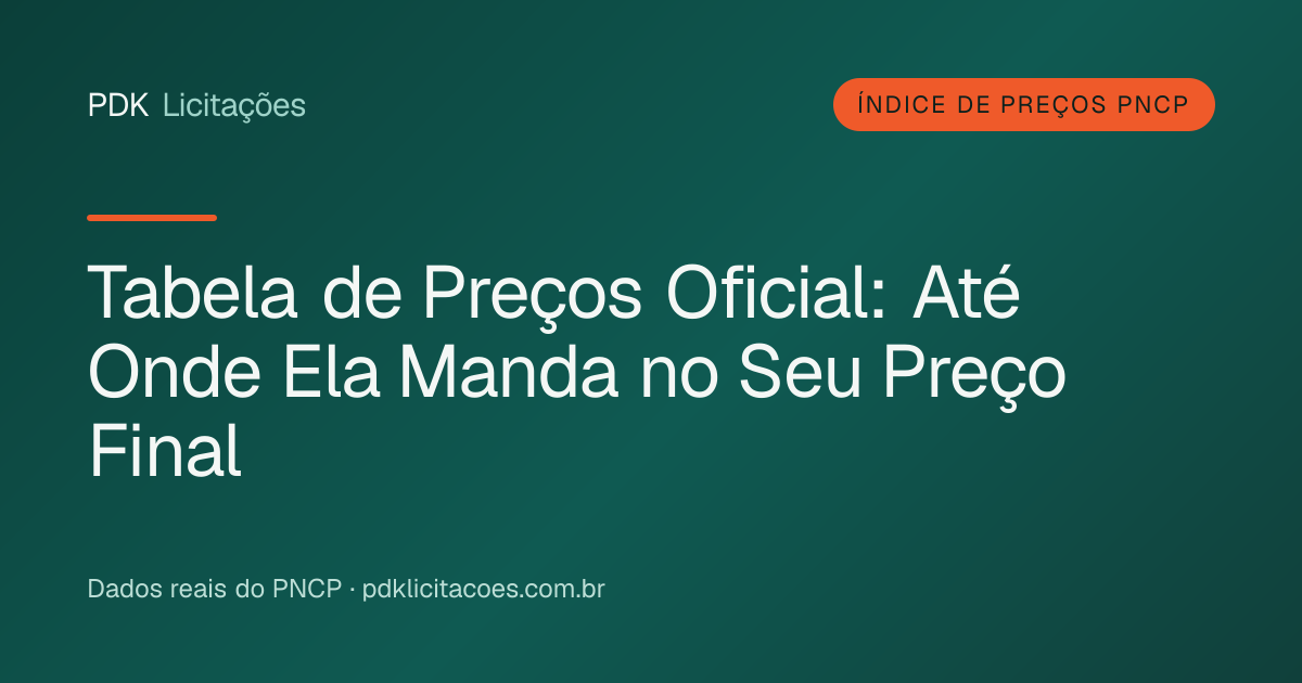 Tabela de Preços Oficial: Até Onde Ela Manda no Seu Preço Final