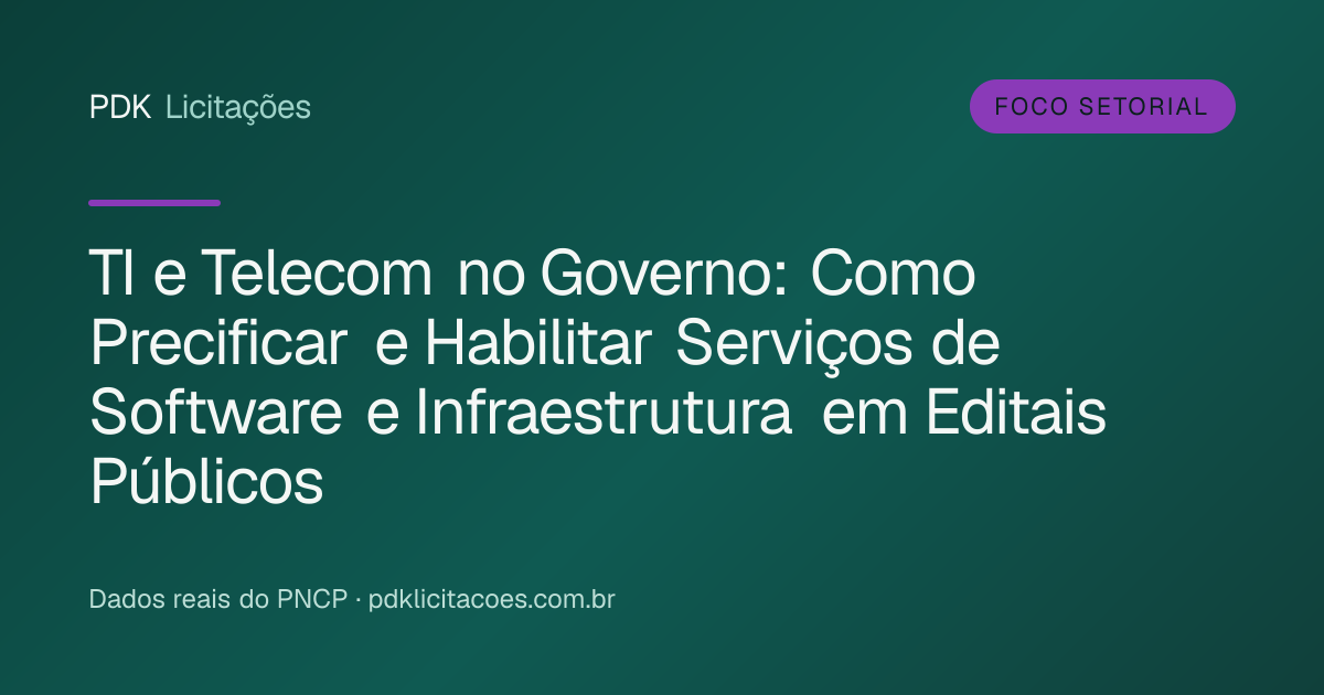 TI e Telecom no Governo: Como Precificar e Habilitar Serviços de Software e Infraestrutura em Editais Públicos